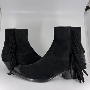 Saint Laurent Lukas Western Fringe Boots Sz. 44
